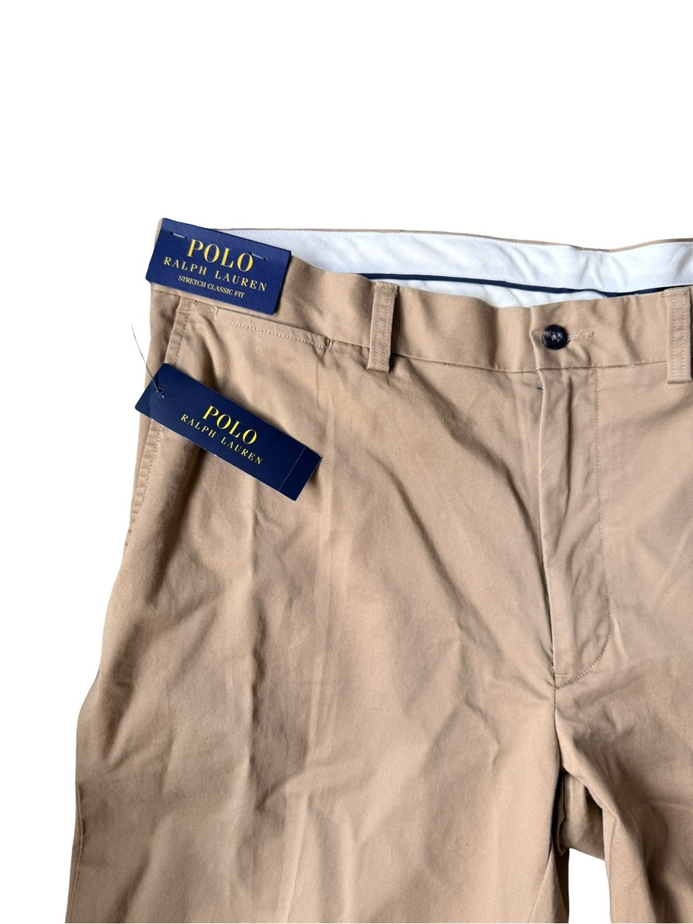 NWT Polo Ralph Lauren Classic Fit Stretch Khaki Tan Chino Pants Men’s 37 x 32